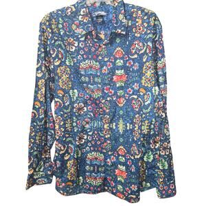 Desigual Man Floral Button Up Shirt USA Size Large NWT Long Sleeve